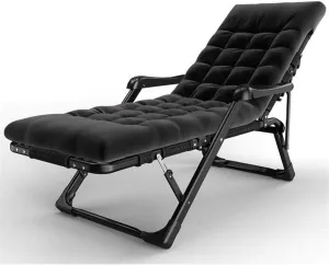 Recliner Camping Chairs Garden Loungers Folding Chair Sun Loungers，Folding Deck Chair, Home Lazy Backrest Chair, Massage Armrest, Portable Outdoor Beach Chair with Removable Cotton Pad