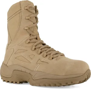 Reebok mens Rapid Response Rb Safety Toe 8" Stealth With Side Zipper Military & Tactical Boot, Desert Tan, 5.5 Wide US