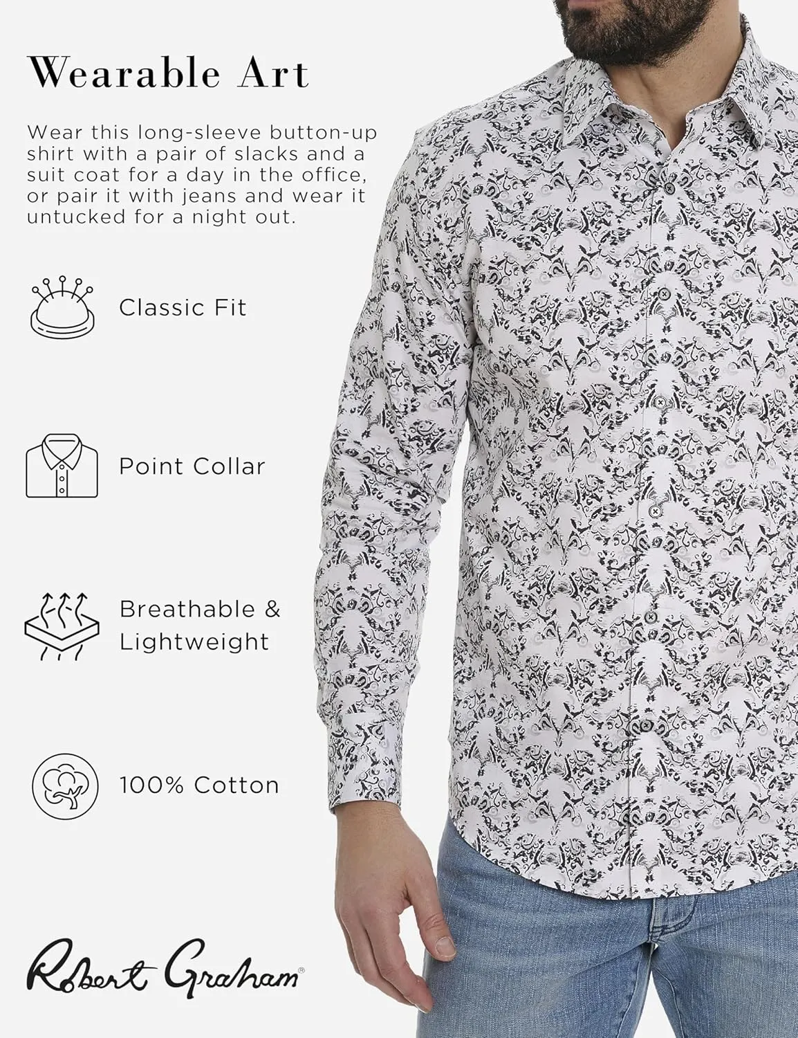 Robert Graham Men's Criswell Long Sleeve Woven Shirt