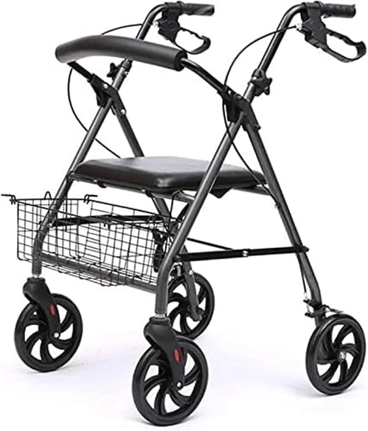 Rollator Walker,Rollator Walker for Seniors, Elderly Ultra Lightweight Folding rollator Wheeled Walker Walking Frame with Brakes seat and Bag