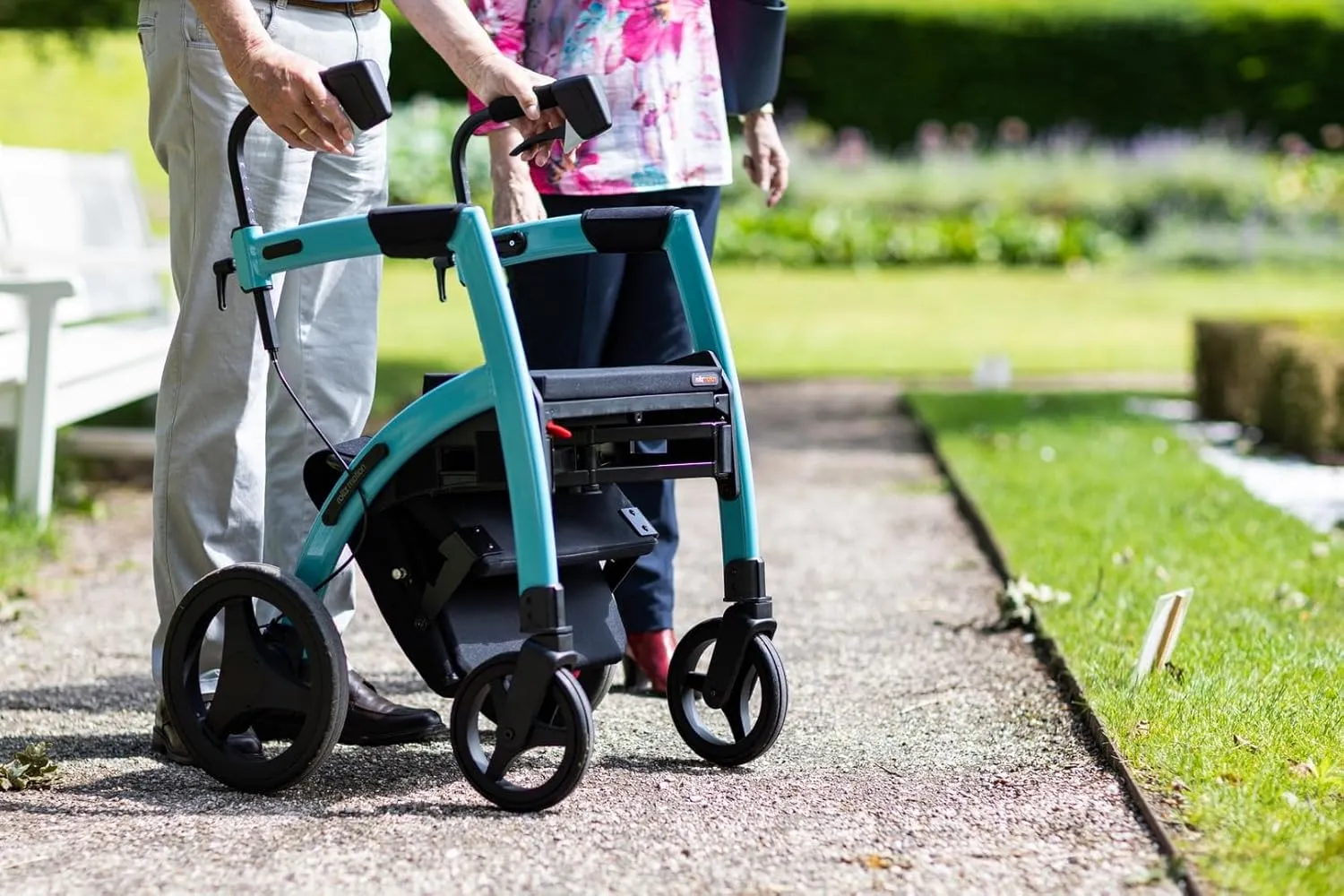 Rollz Motion 2.1 Matt Black - 2 in 1 Rollator Walker Wheelchair Combo - Foldable Transport Chair - Rollator Wheelchair Combo - Modern Design and Ultimate Support (Small)
