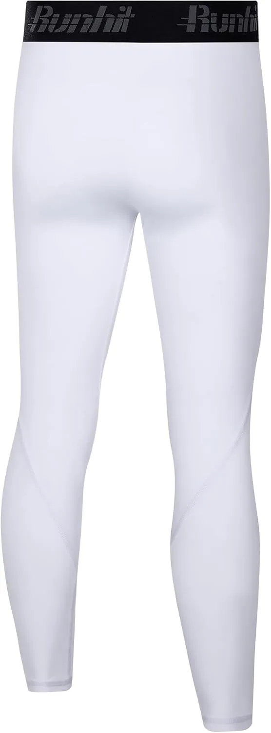 Runhit Boys Compression Leggings,Youth Athletic Tights Basketball Compression Pants,Boys Base Layer Pants Sports Legging