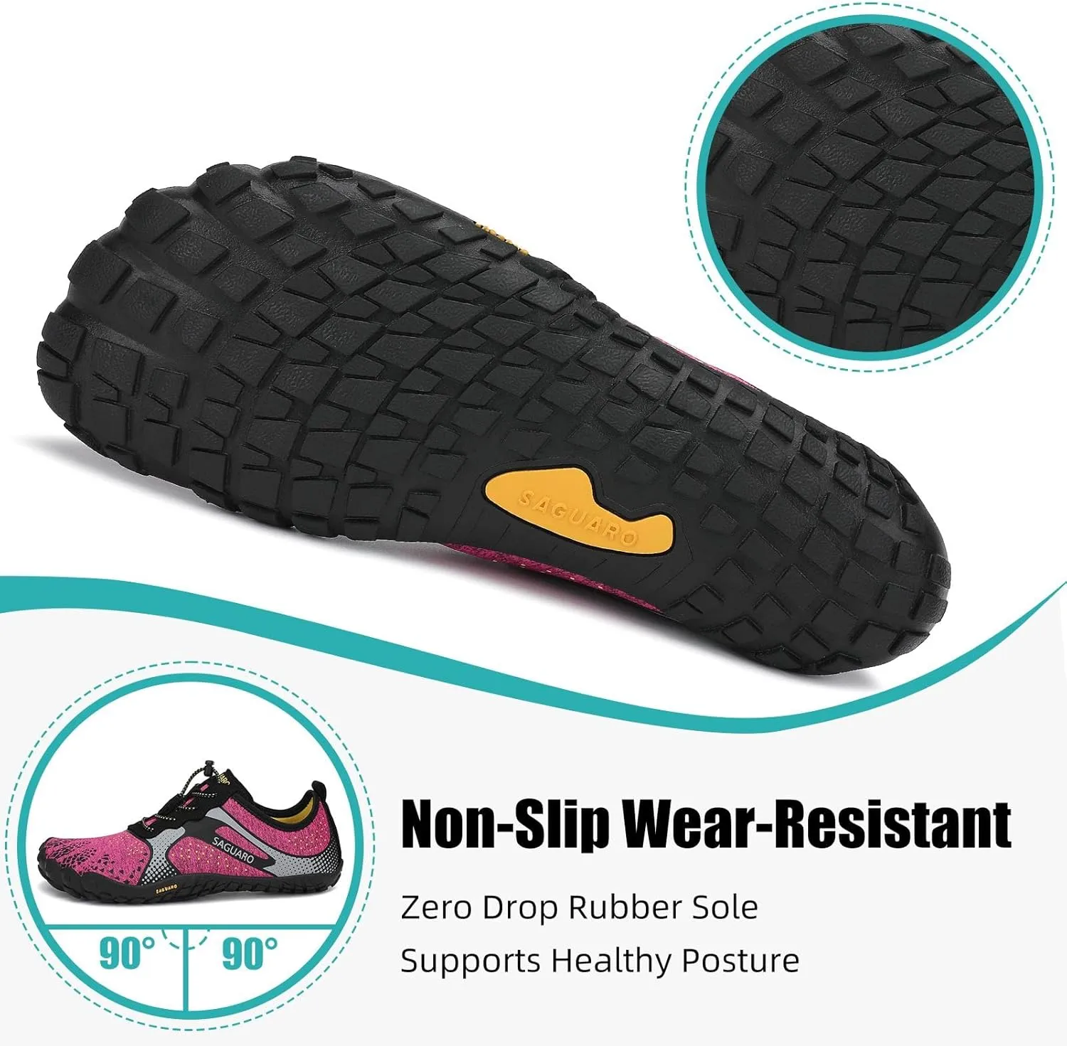 SAGUARO Womens Mens Barefoot Shoes Minimalist Trail Runner Wide Toe Box Zero Drop Outdoor Cross Training Shoe
