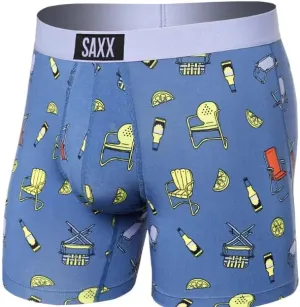 SAXX SXBM35-LWL-XS Vibe Super Soft Boxer Brief Lawnchairs & Limes- Blue XS
