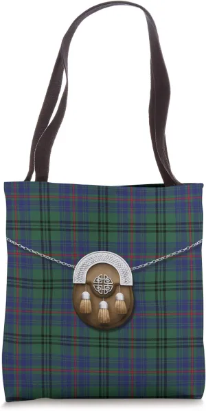 Scottish Clan Walker Tartan Plaid With Sporran Tote Bag
