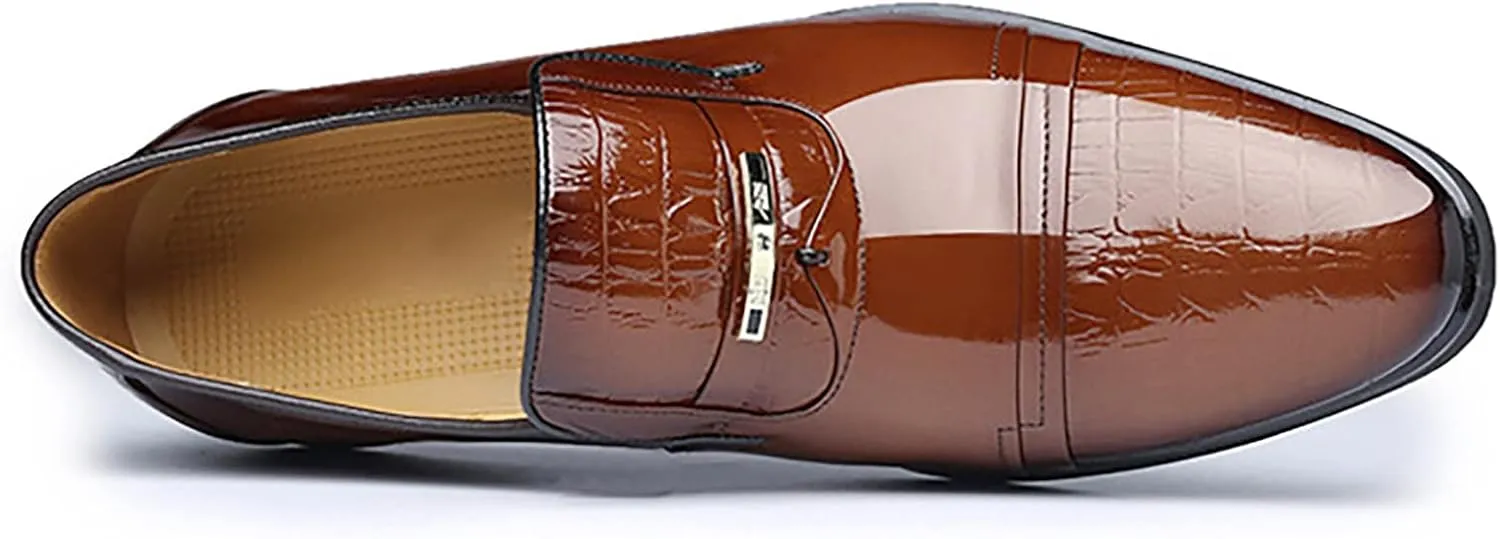 Semi Formal Dress Shoes for Men New Men's Lacquered Leather Upper British Mens Dress Shoes Oxfords Casual Retro