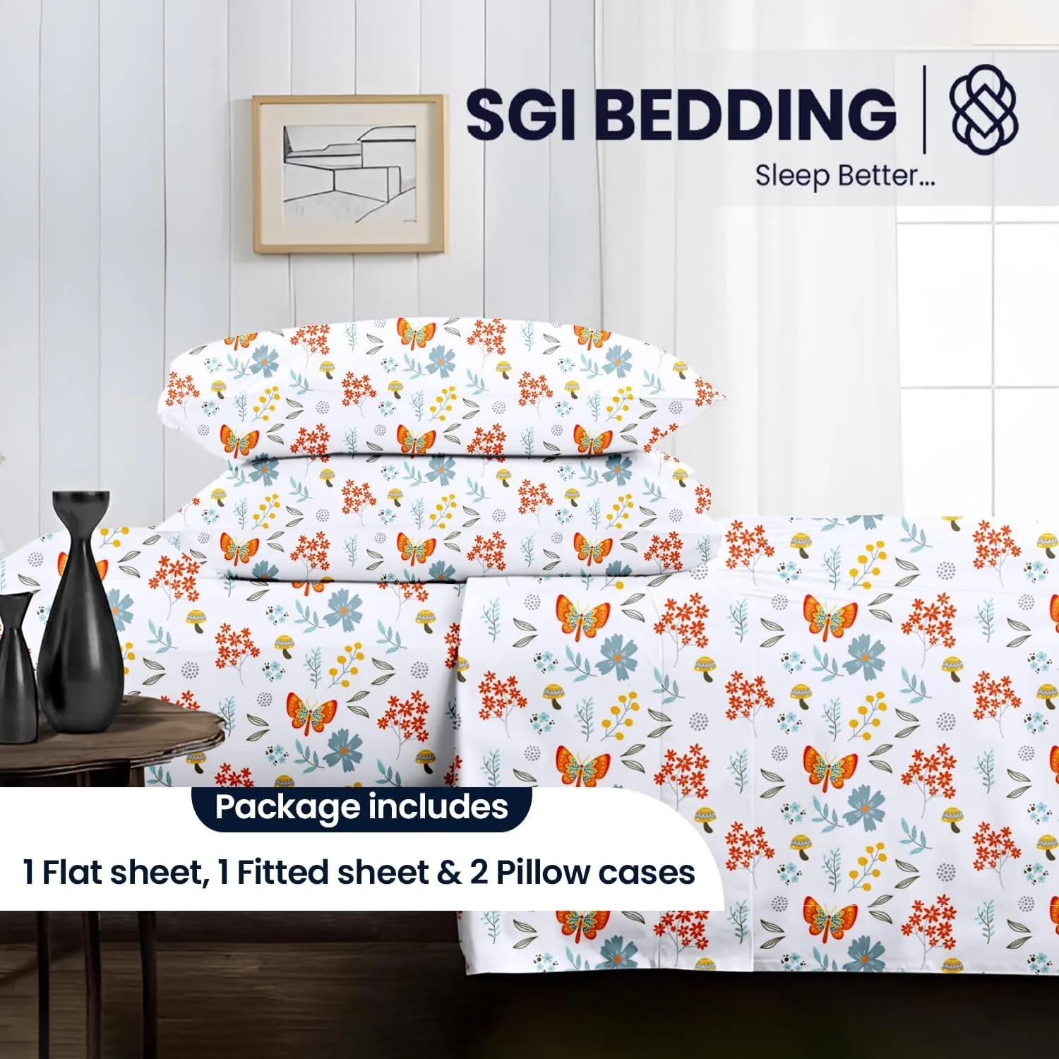 SGI bedding 600 Thread Count 100% Egyptian Cotton California King Sheet Set Rain Forest – Luxury 4-Piece Super Soft, Breathable Hotel-Quality Bedding, 16” Deep Fitted, Cooling, Durable Non-Pilling'