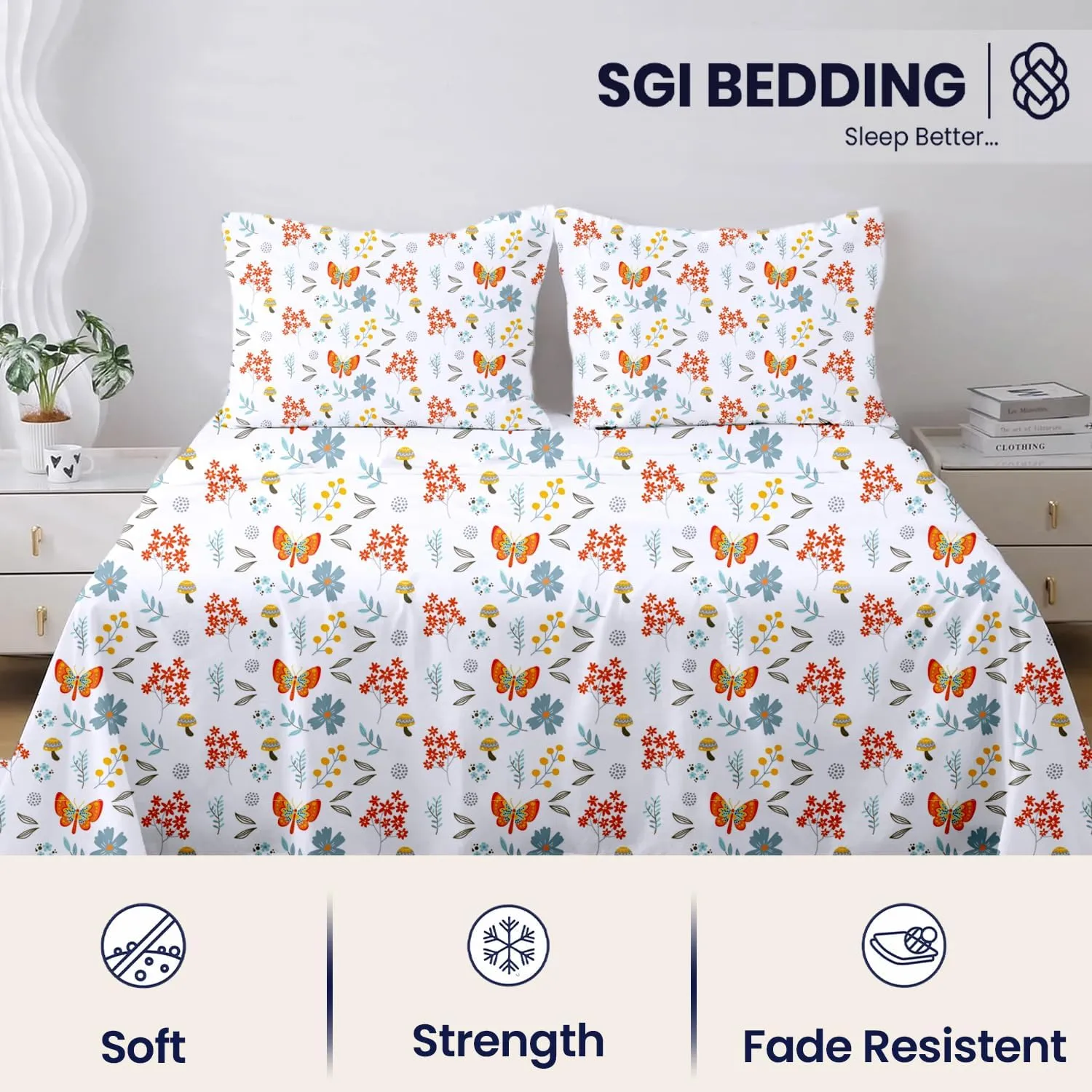 SGI bedding 600 Thread Count 100% Egyptian Cotton California King Sheet Set Rain Forest – Luxury 4-Piece Super Soft, Breathable Hotel-Quality Bedding, 16” Deep Fitted, Cooling, Durable Non-Pilling'