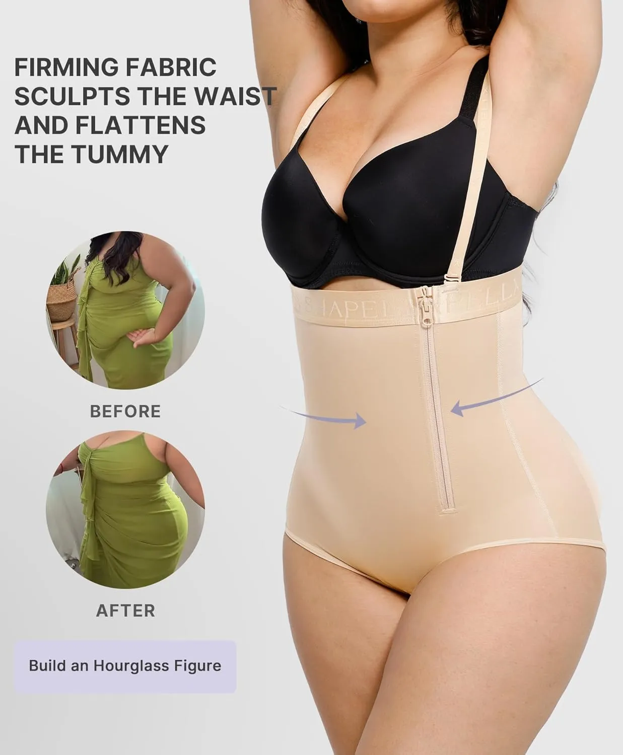 SHAPELLX Shapewear Tummy Control Panty for Women High Waist Body Shaper Waist Trainer Shaper Higher Power Panties