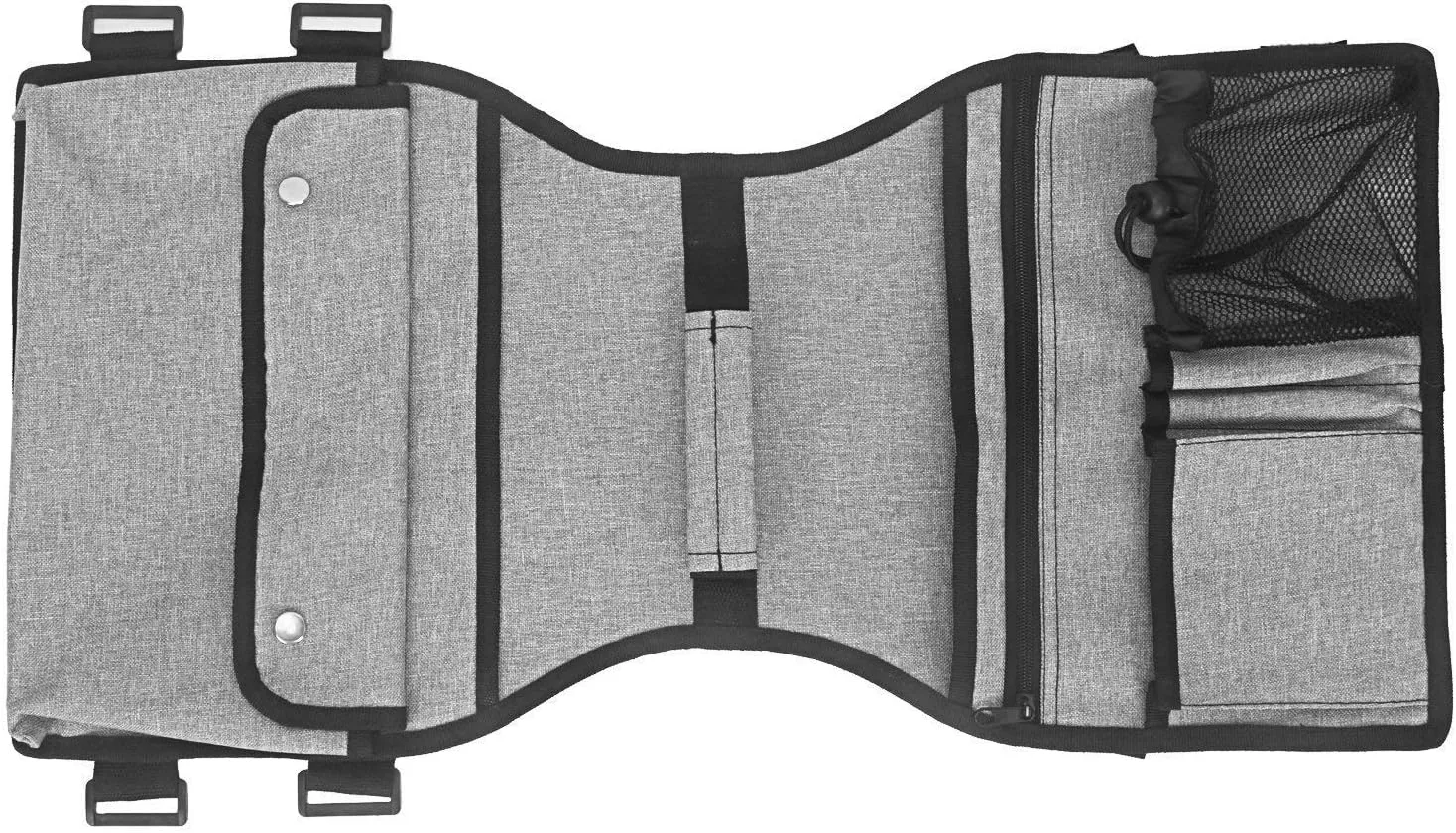 Side Walker Bags,Walker Organizer Pounch for Rollator and Folding Walkers,Walker Side Accessories for Elderly, Seniors, Handicap, Disabled (Double Sided) (Grey)