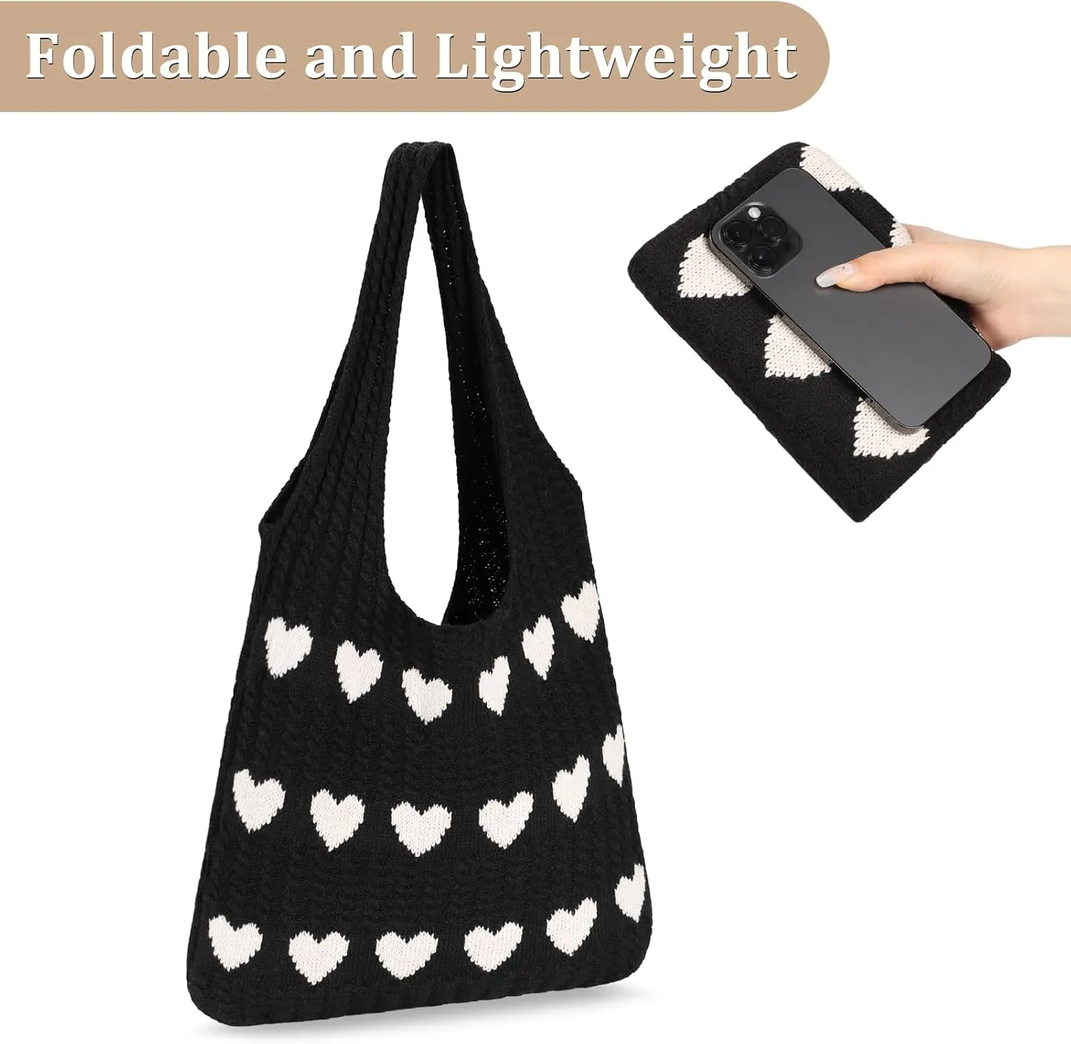 Sightor Crochet Tote Bag, Mesh Beach Bag Knit Summer Hobo Bag Vacation Boho Tote Bag for Women