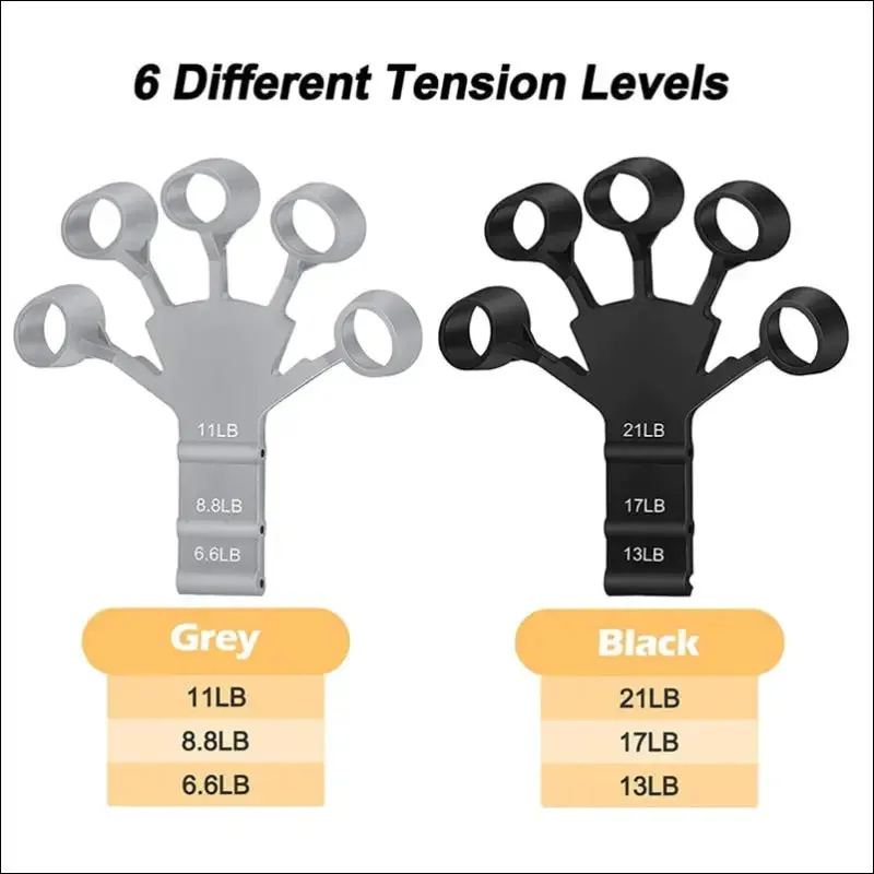 Silicone gripster grip strengthener finger stretcher hand trainer - improve hand strength and grip