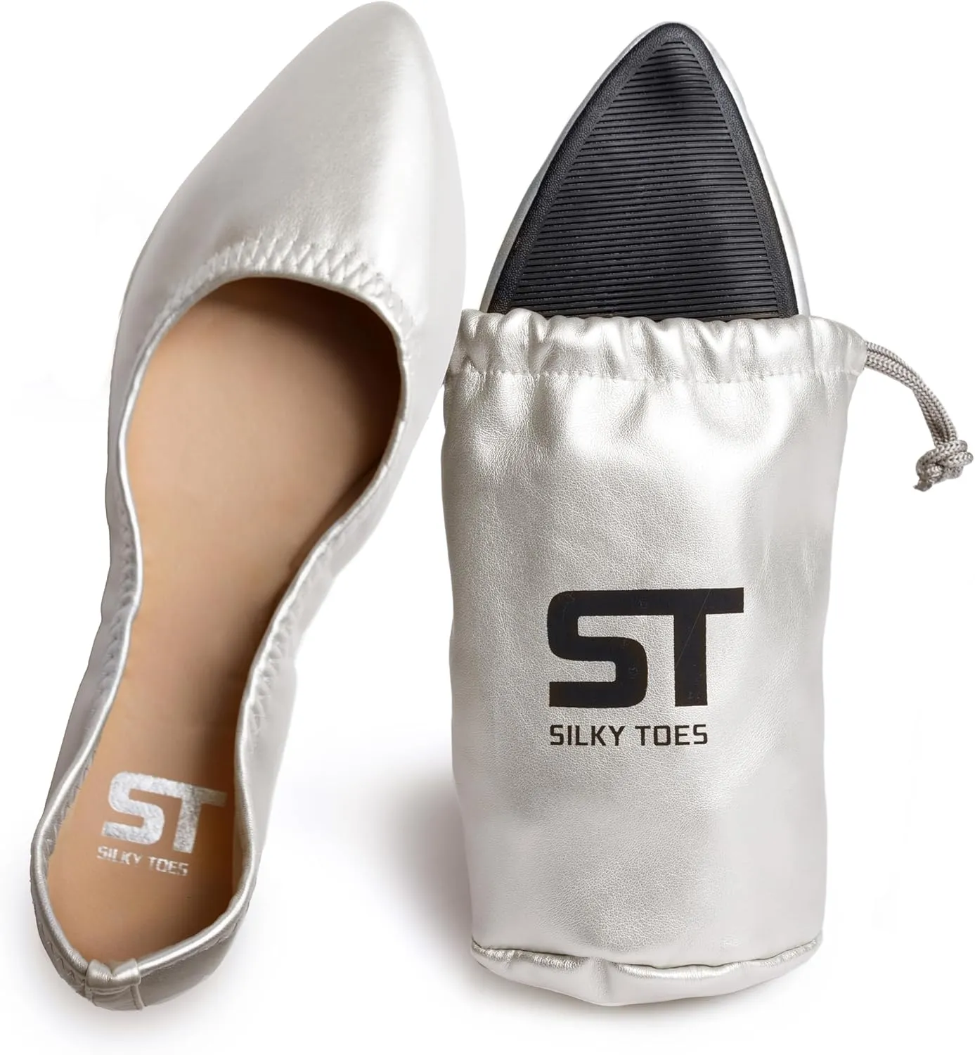 Silky Toes Womens Foldable Flat Ballet Shoes Casual Business Flats for Women