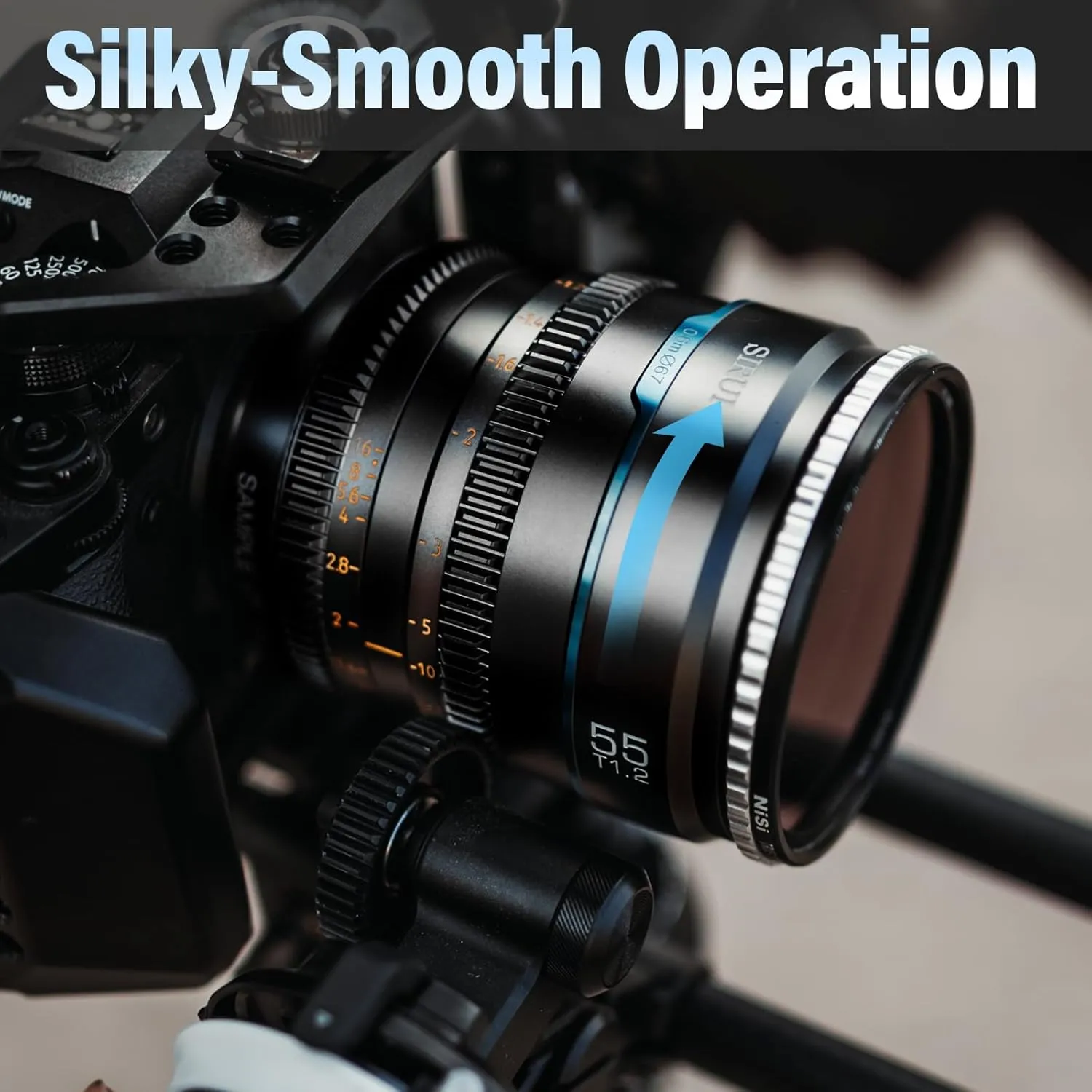 SIRUI Night Walker S35 Manual Focus Cine Lens Set, 24mm, 35mm, 55mm, T1.2 Large Aperture Lensfor E Mount Cameras, FX30, ZVE-10, A6500, A6600 (MS-3SEB, Black)