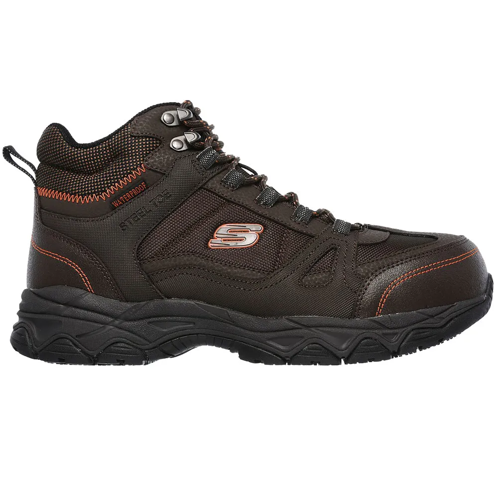 Skechers Ledom Waterproof Safety Steel Toe Cap Boots 77147EC BRN