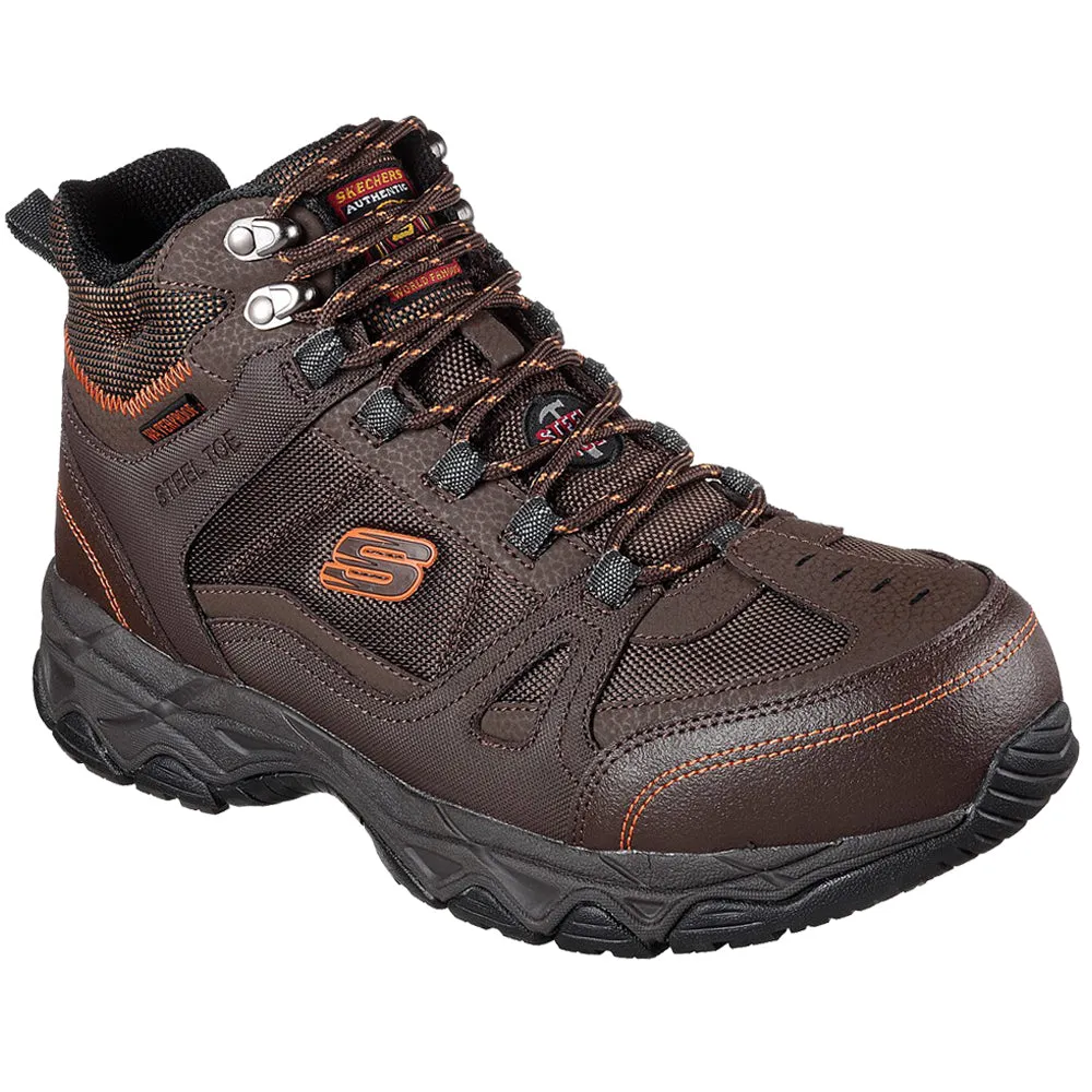Skechers Ledom Waterproof Safety Steel Toe Cap Boots 77147EC BRN