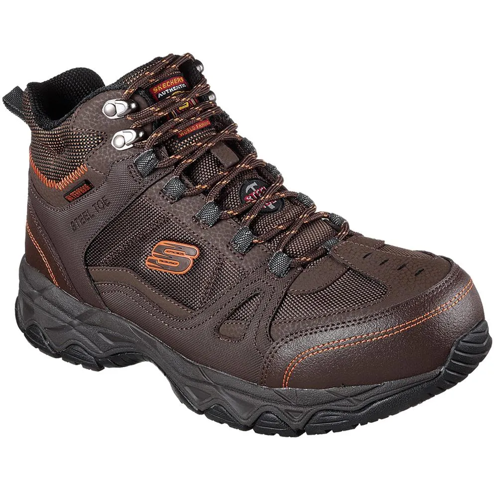 Skechers Ledom Waterproof Safety Steel Toe Cap Boots 77147EC BRN