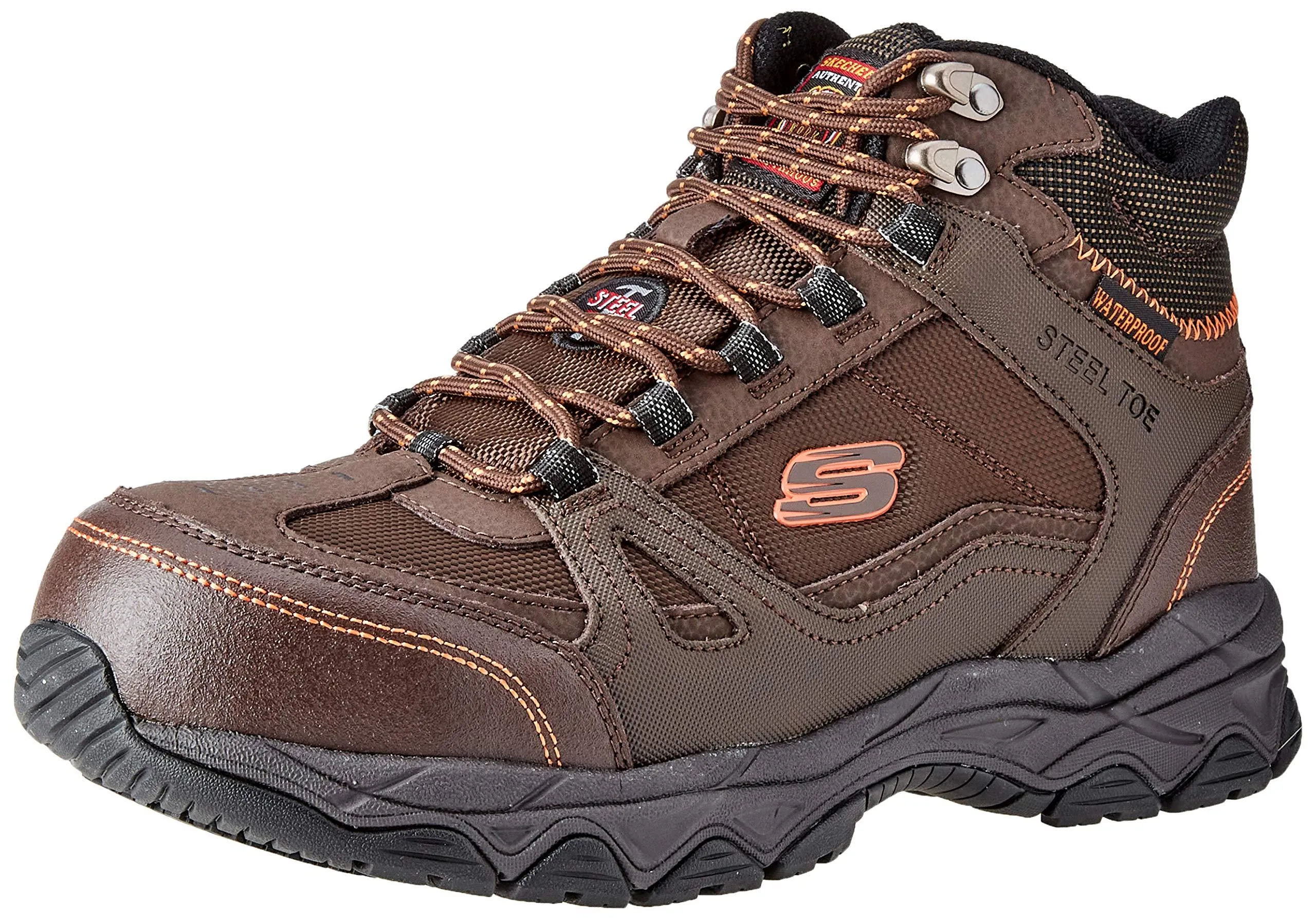 Skechers Ledom Waterproof Safety Steel Toe Cap Boots 77147EC BRN