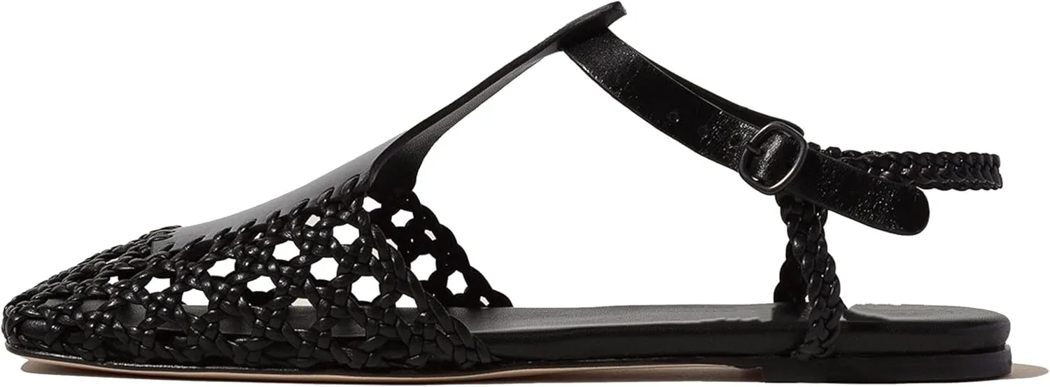 Slingback Flats for Women Braided Sandals Dressy Woven Strappy Shoes, Breathable and Elegant Fashionable Design Highlighting Charm