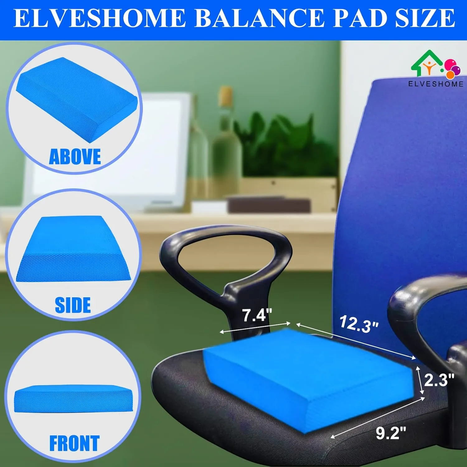 Small Balance Board, Exercise Balance Pad, Yoga Mat Thick, Non-Slip Foam Pad, Yoga Mats for Balance Exercise Stability Workout, Knee Pads Trainer for Physical Therapy Strength Training Ankle Exercises