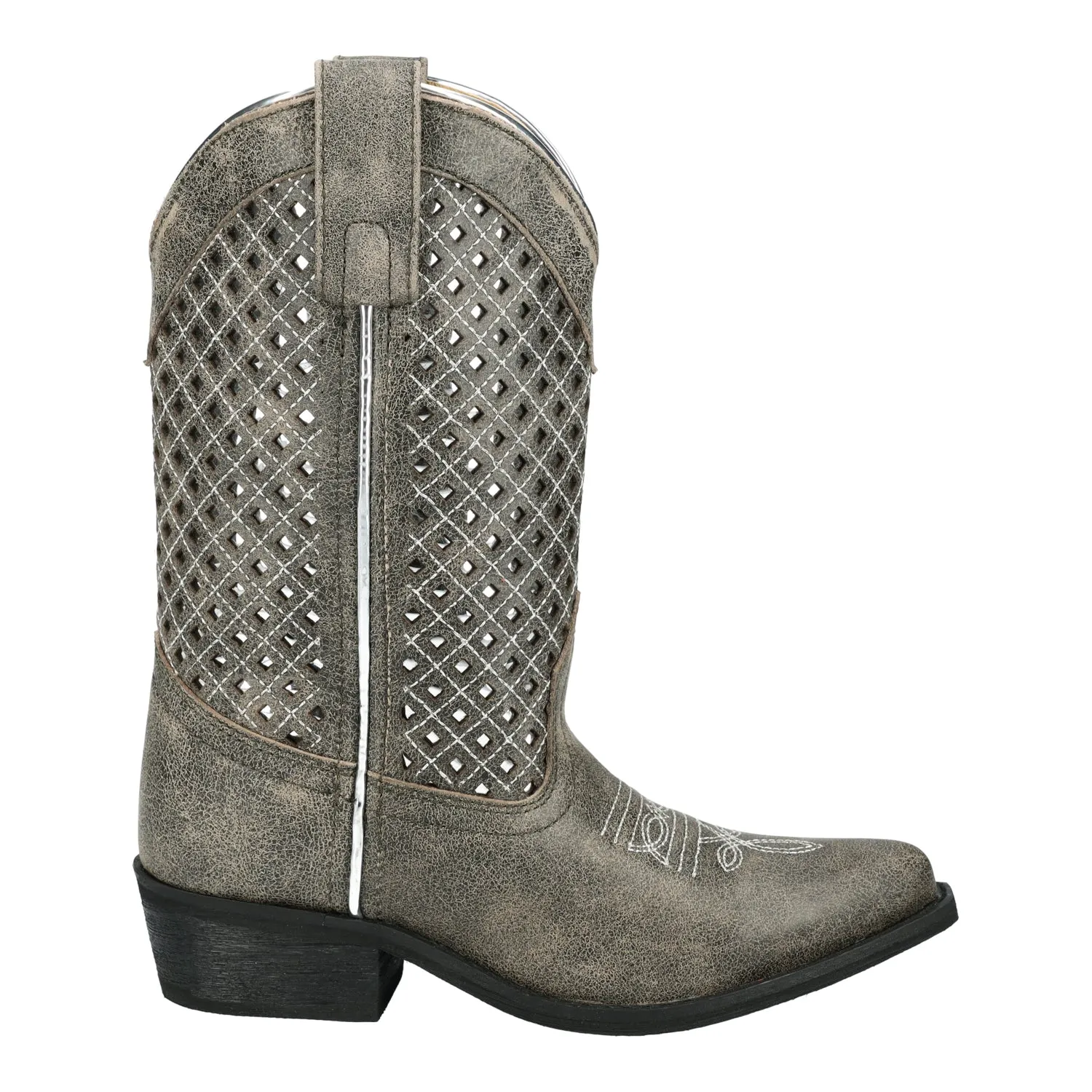 Smoky Mountain Boots Youth Girls Magnolia Vintage Gray Leather Cowboy Boots