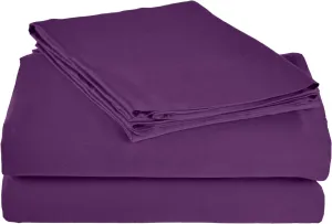 Smyrna Rayon from Bamboo Solid Deep Pocket Sheet Set, Twin XL, Purple