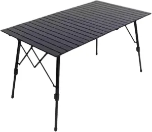 SOBOUR Lifting Camping Table Folding Tables for Camping Aluminum Roll-up Table Adjustable Table Legs for Indoor & Outdoor Party