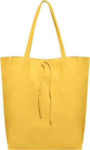 Soft Italian Genuine Calf Leather Tote Bag | Unstructured Unlined Shopper with Zipper, Inside Pocket & Flat Base