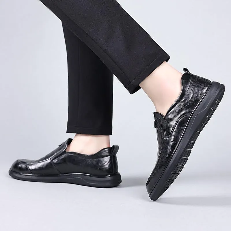 Sophisticated Men's Brogue Oxford Shoes with Perforated Accents and Durable Rubber Outsole