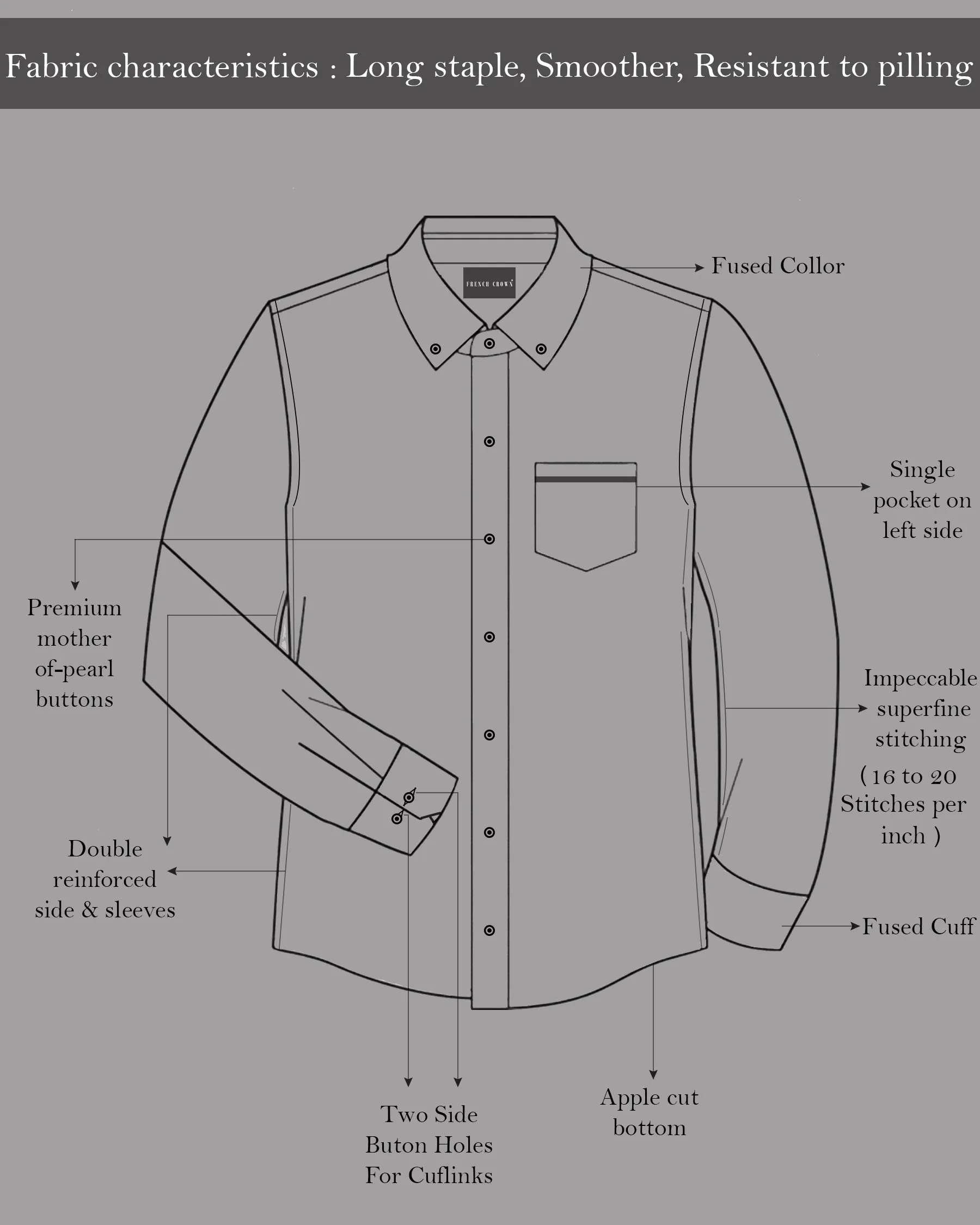 Spindle Blue Horizontal Double Striped Royal Oxford Shirt