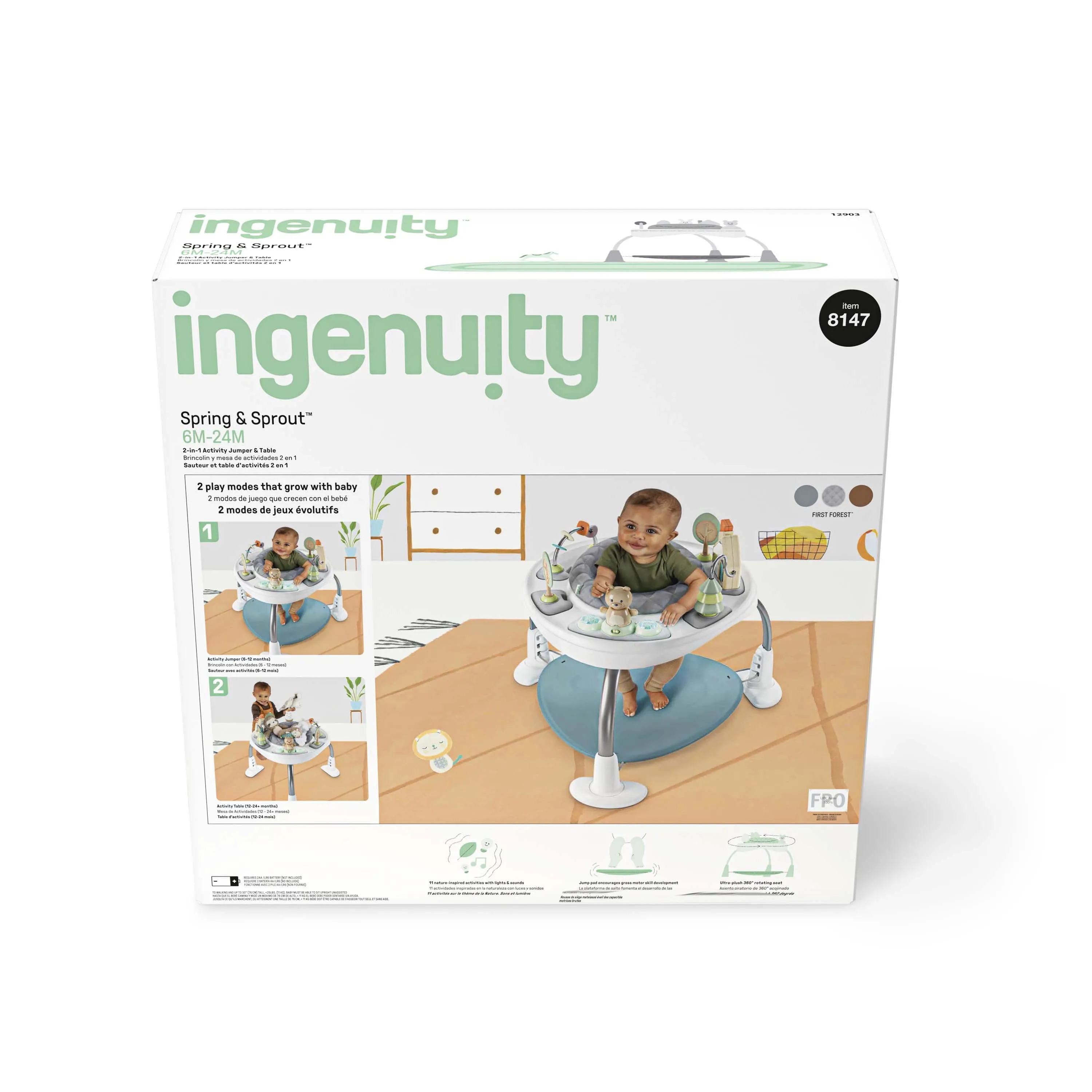 Spring & Sprout 2-in-1 Activity Jumper   Table - First Forest