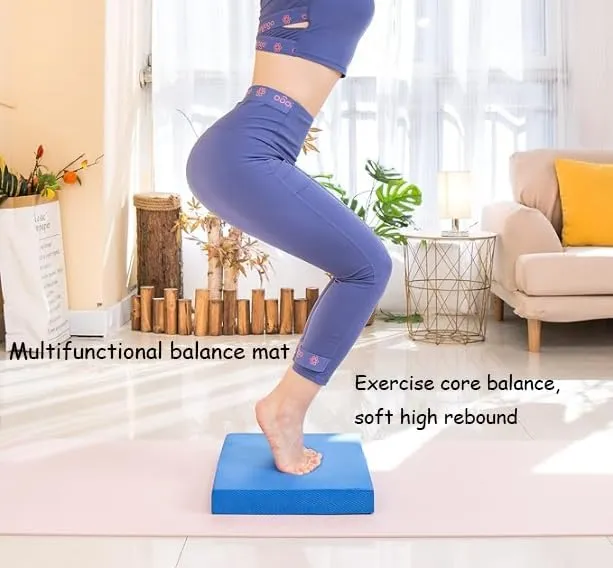 Stability Trainer Pad & Pilates Board Set - Non-Slip Foam Balance Exercise Pad,Balance Cushion for Yoga, Pilates, Therapy, and Home Fitness - Includes 3 Resistance Bands (12LB Yellow, 45LB Red, 85LB Black) - Portable and Lightweight