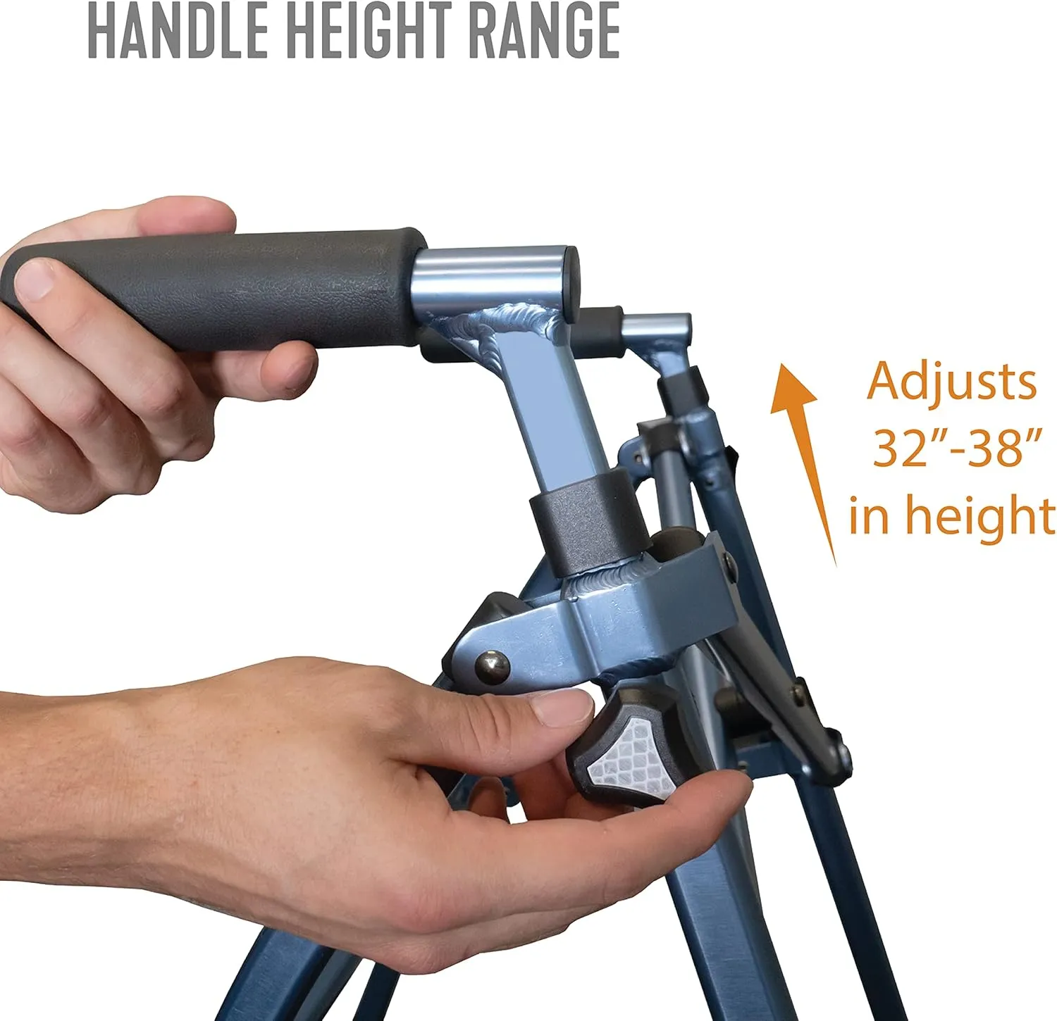 Stander Wonder Walker, Lightweight Foldable Space Saver Rolling Walker for Adults, Seniors, and Elderly, Compact Travel Walker with 6-inch Wheels and Ski Glides for Mobility Support, Cobalt Blue