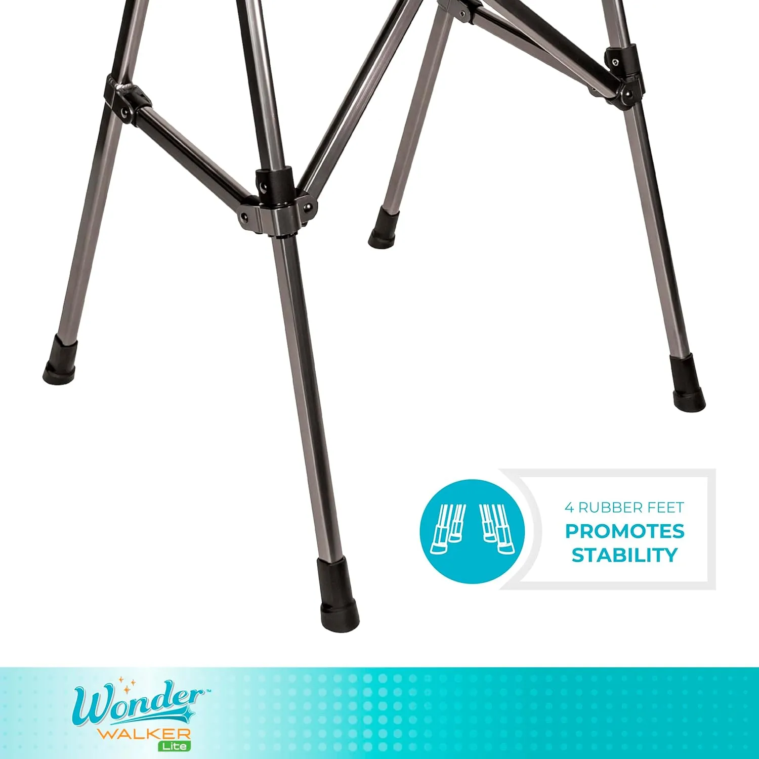 Stander Wonder Walker Lite, Lightweight Folding-Walker for Adults, Seniors, and Elderly, Collapsible Travel-Walker for Mobility Support, Compact Standard-Walker Without Wheels, Desert Sand
