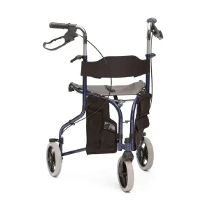 Steel Tri Walker with Seat | Blue