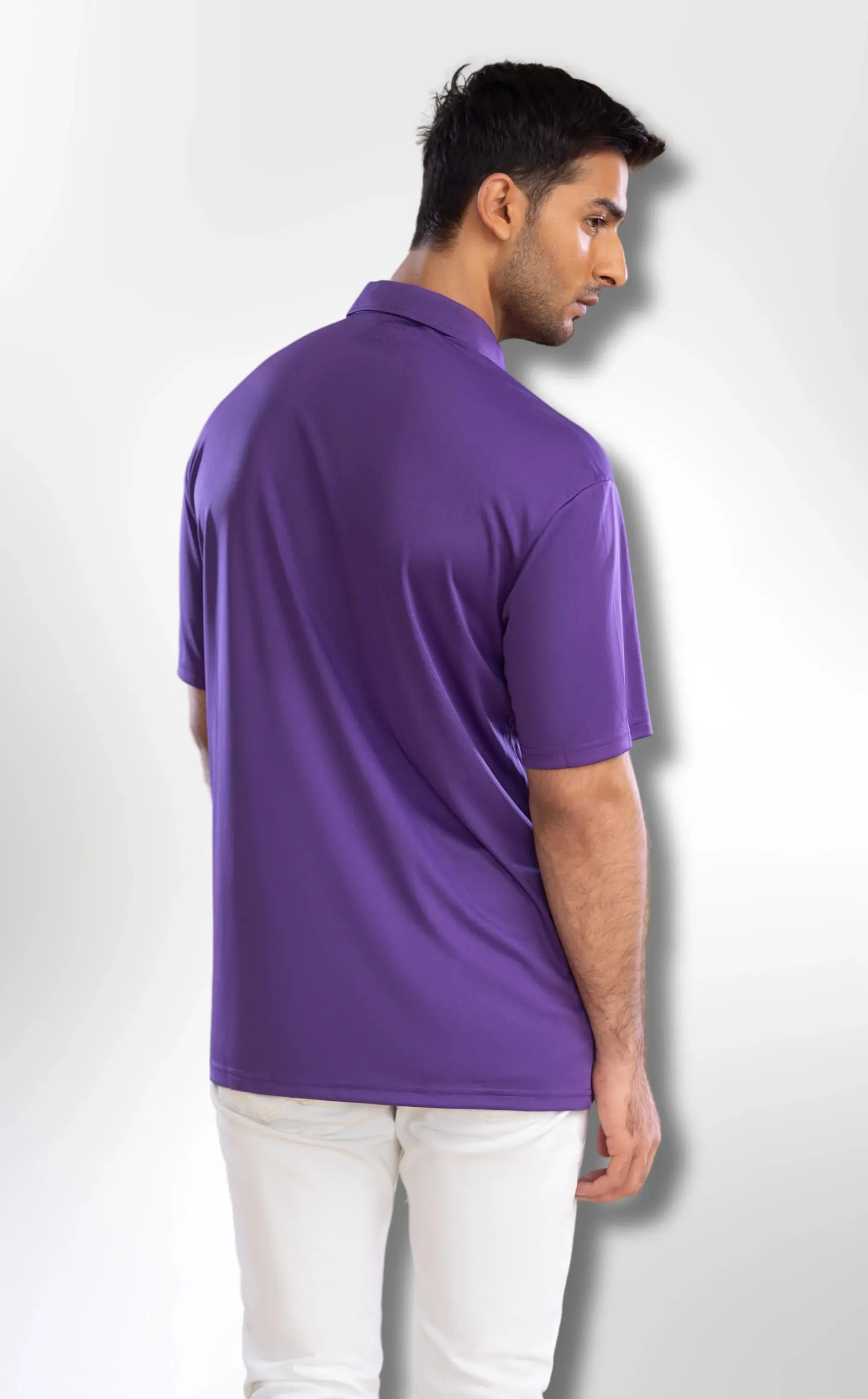 The Dressy Polo Oxford Spread Collar Indigo Purple