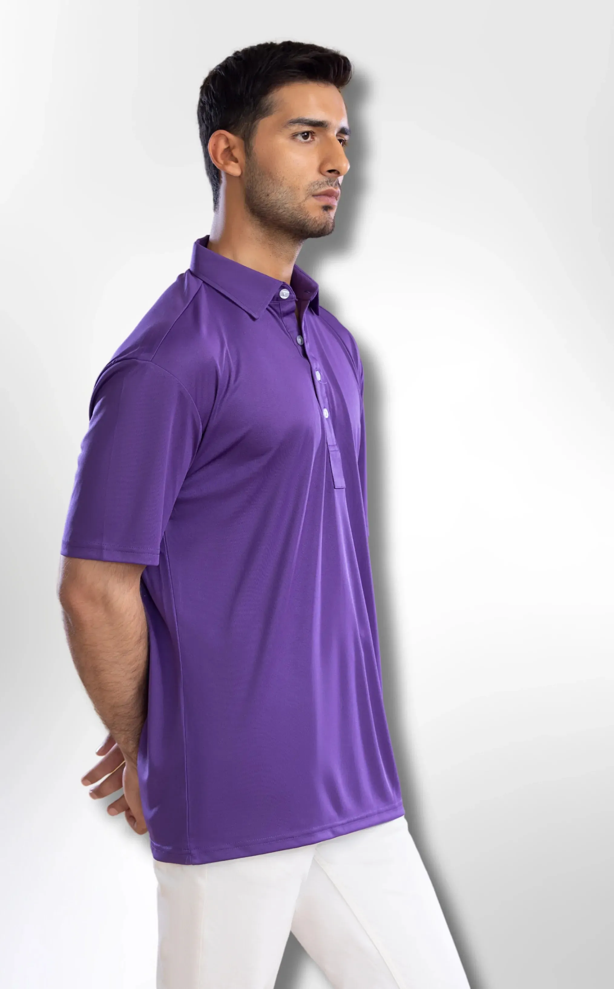 The Dressy Polo Oxford Spread Collar Indigo Purple