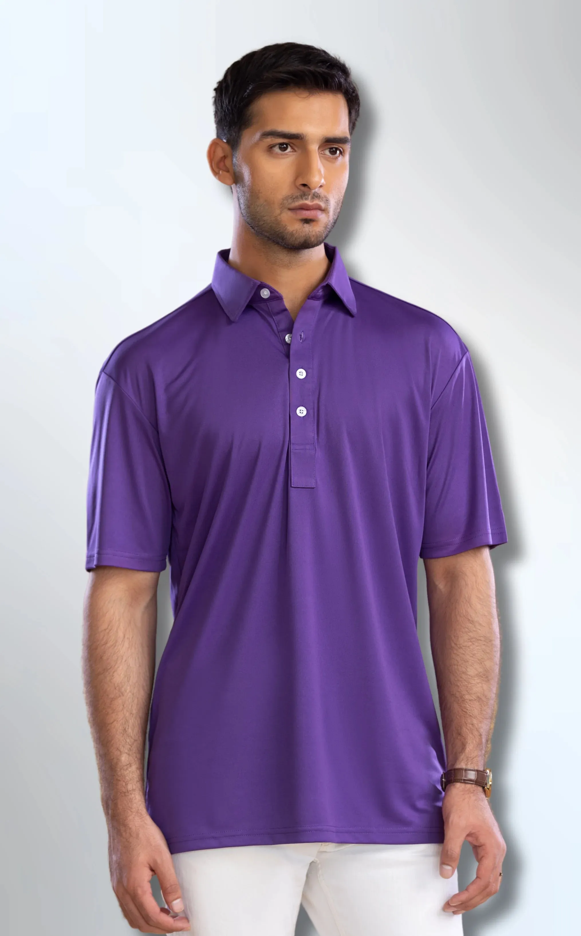 The Dressy Polo Oxford Spread Collar Indigo Purple