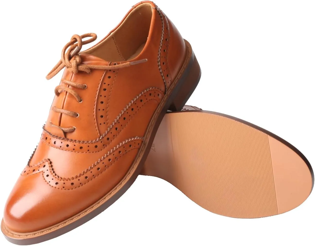 TMA EYES Baroque Retro Carved British Style Lace-up Oxford Women's Casual Leather Shoes