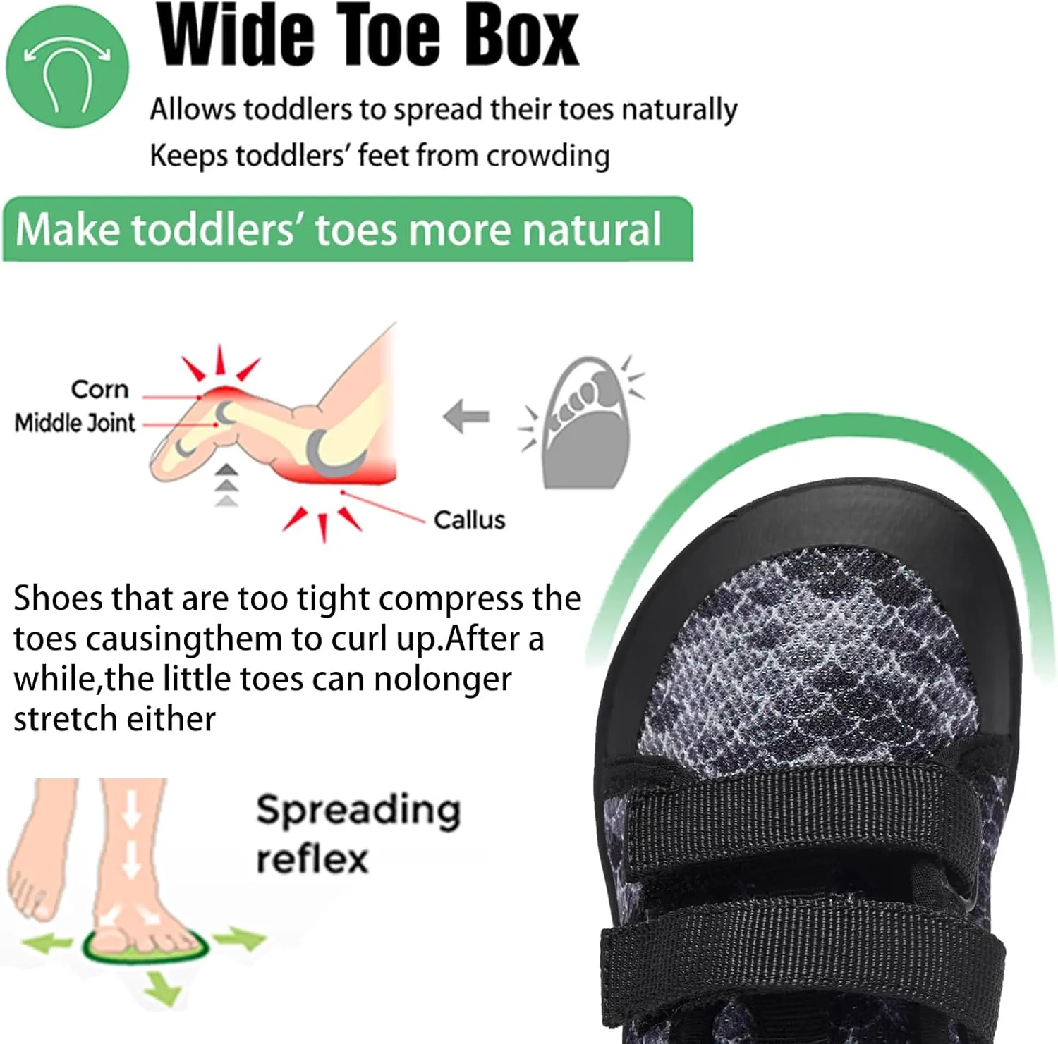 Toddlers and Little Kids Water Shoes, Wide Toe Box, Barefoot Feel, Non-Slip, Quick-Dry,Breathable for Kids