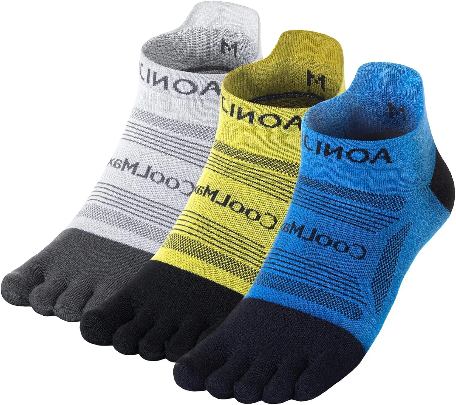 Toe Socks Cool-max Running Socks for Men Women 3 Pairs Athletic Breathable Five Finger Socks
