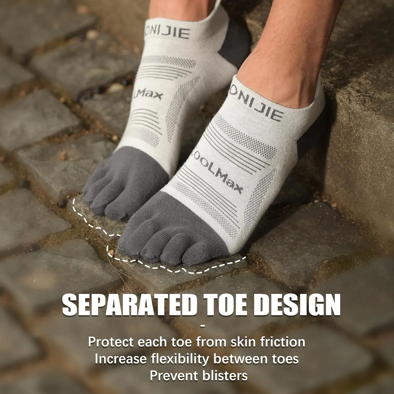 Toe Socks Cool-max Running Socks for Men Women 3 Pairs Athletic Breathable Five Finger Socks