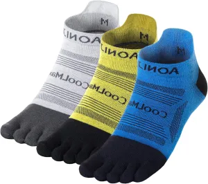 Toe Socks Cool-max Running Socks for Men Women 3 Pairs Athletic Breathable Five Finger Socks