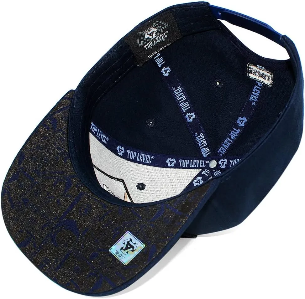 TOP Level Men's Adjustable Cotton Snapback Cap 6 (Various Unique Hat Designs Available)