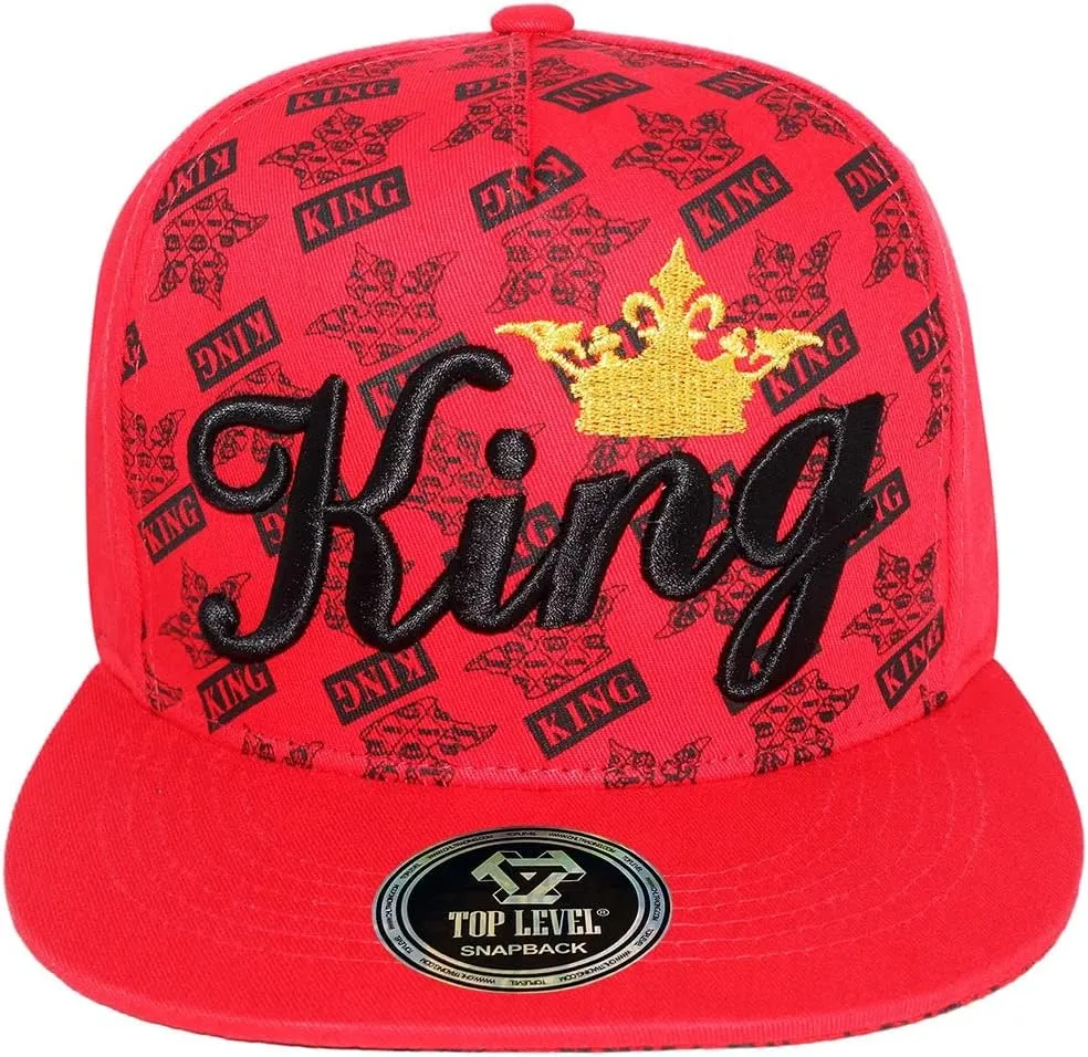 TOP Level Men's Adjustable Cotton Snapback Cap 6 (Various Unique Hat Designs Available)