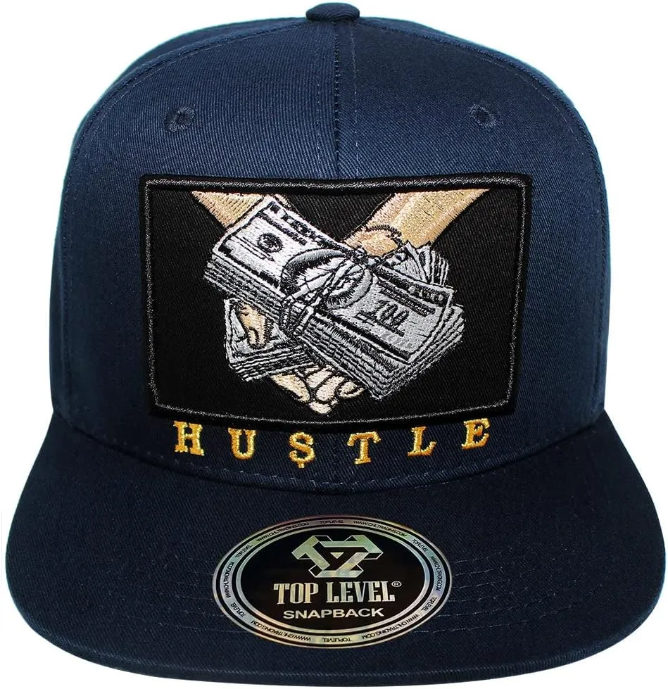 TOP Level Men's Adjustable Cotton Snapback Cap 6 (Various Unique Hat Designs Available)