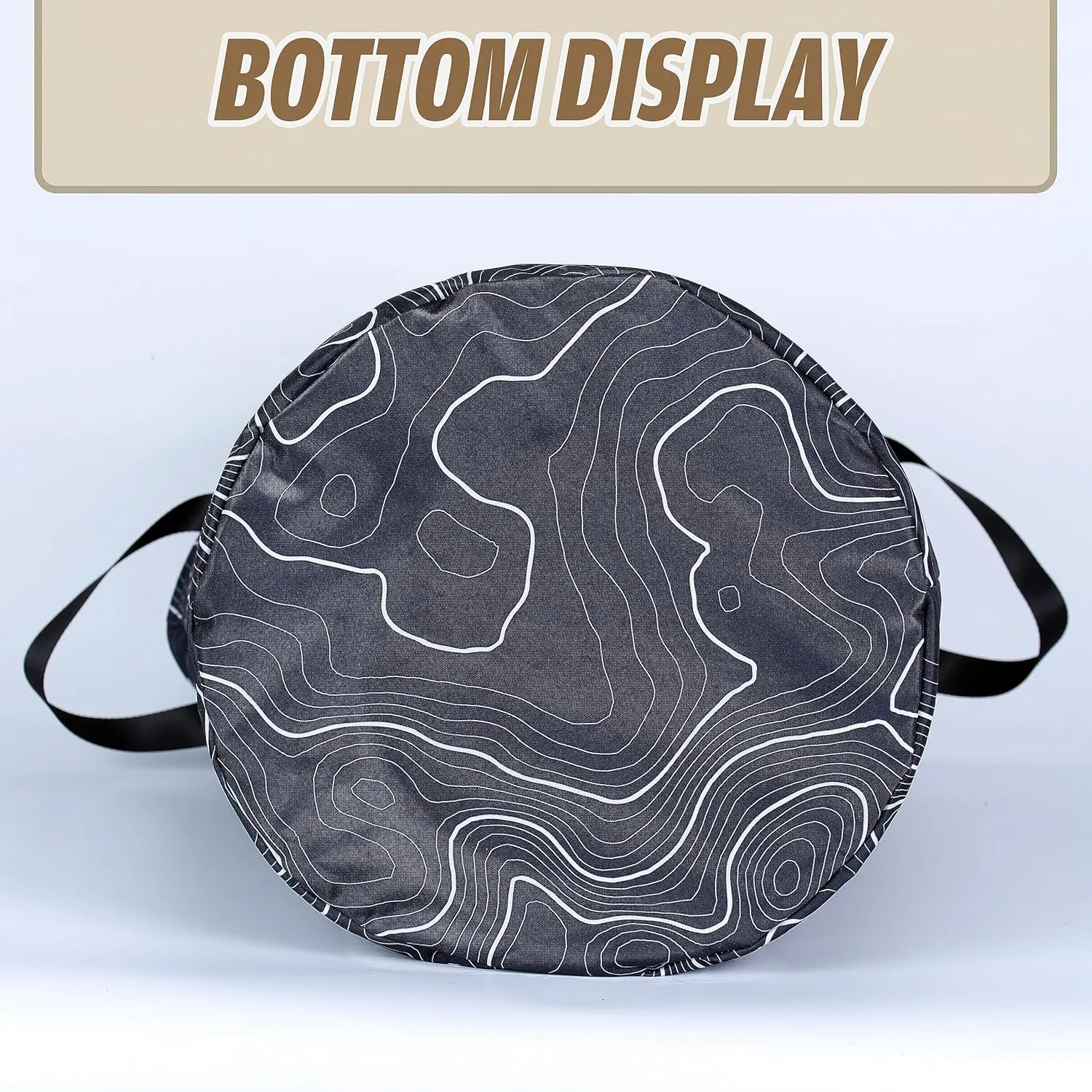 Topographic Map Laundry Basket Topography Pattern Foldable Oxford Cloth Funny Tote Bag Laundry Hamper Clothes Storage Bucket Organizer For Bathroom/Laundry Storage/Bedroom 17.7x13.7
