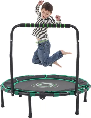Trampoline for Toddlers 36Inch Mini Trampoline for Kids with Handle Indoor Outdoor Use Foldable Trampoline with Safty Padded Cover