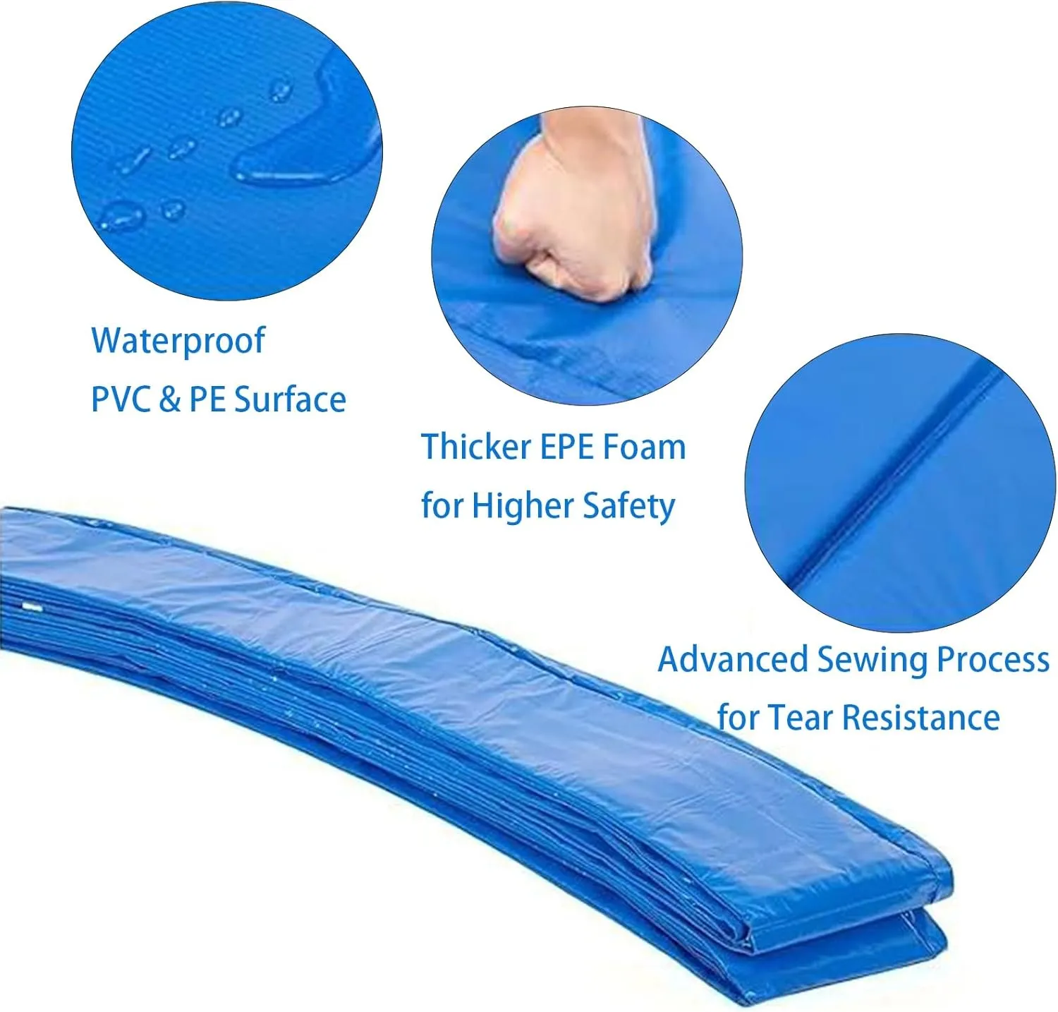 Trampoline Pad, 8ft 10ft 12ft 14ft Trampoline Replacement Safety Pad, Round Spring Cover, UV-Resistant, Tear-Resistant Edge Protection(16ft)