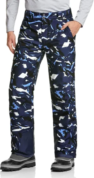 TSLA Men's Winter Snow Pants, Waterproof Insulated Ski Pants, Ripstop Windproof Snowboard Bottoms